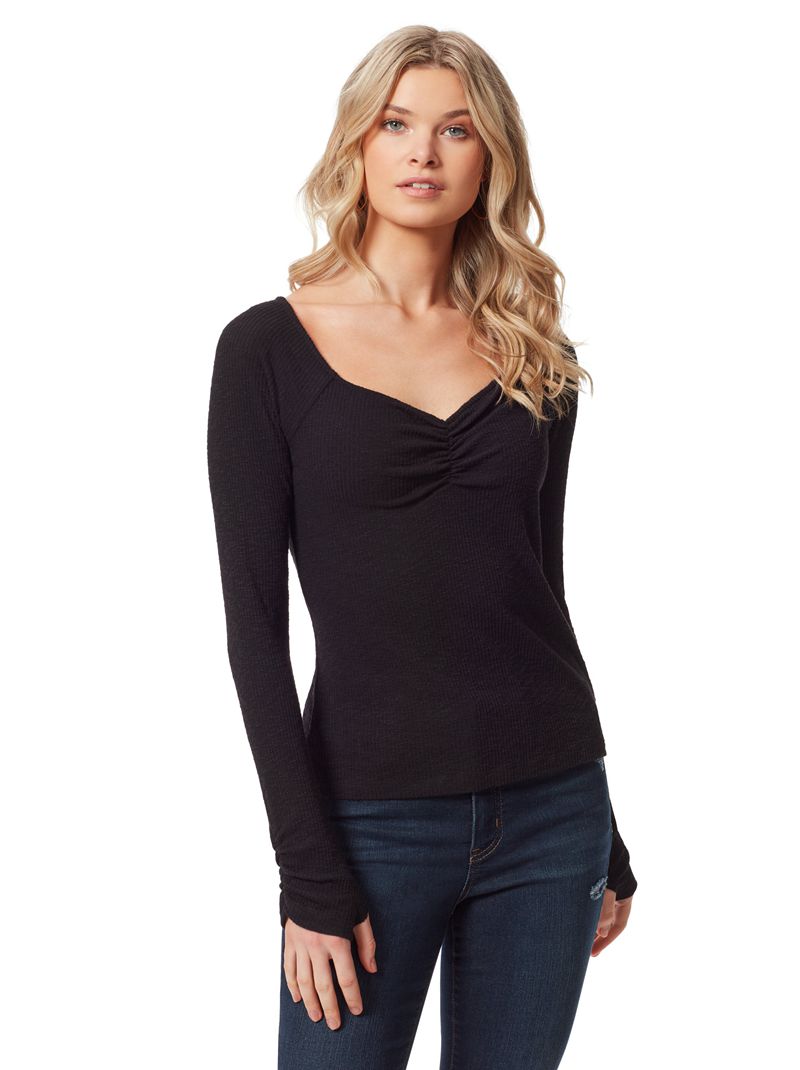 Women\'s Jessica Simpson Marlowe Tops Black | GKEXS-9760