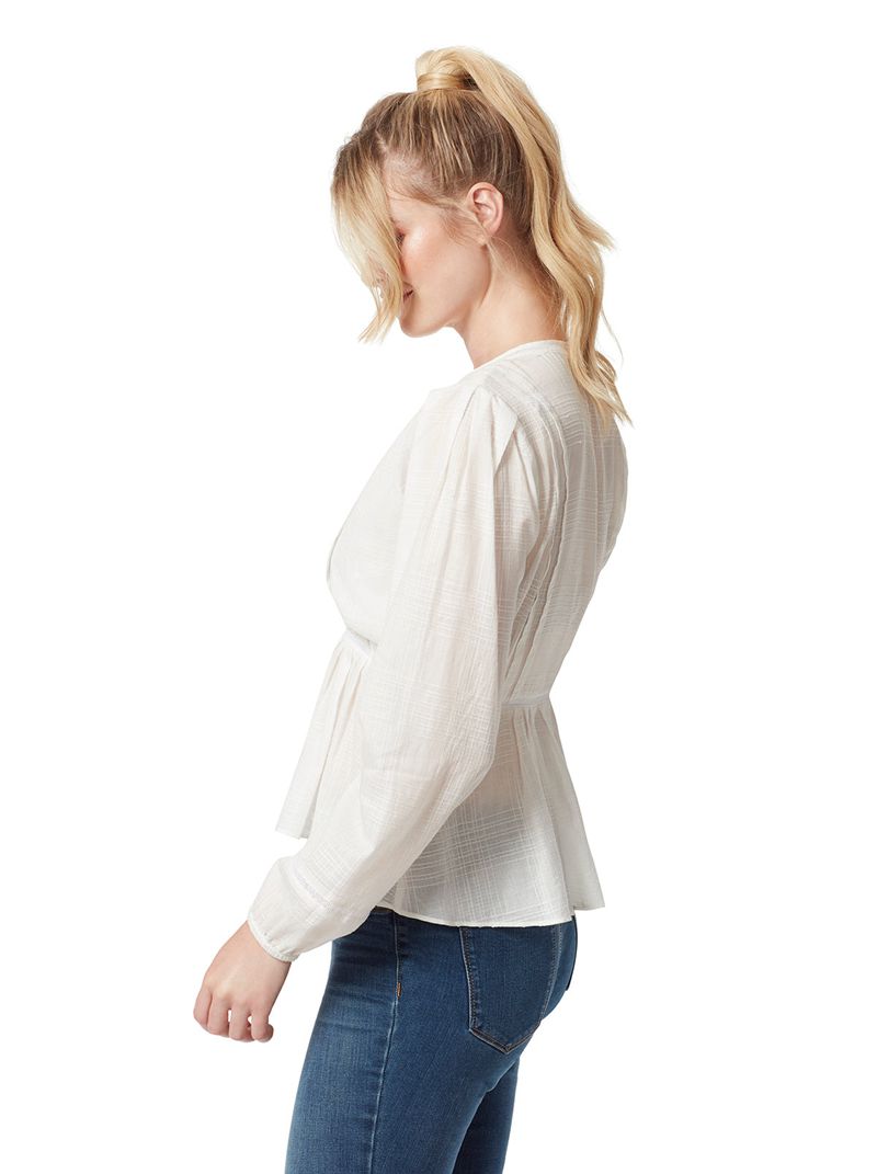 Women's Jessica Simpson Miranda Blouse Tops White | SJQDC-6084