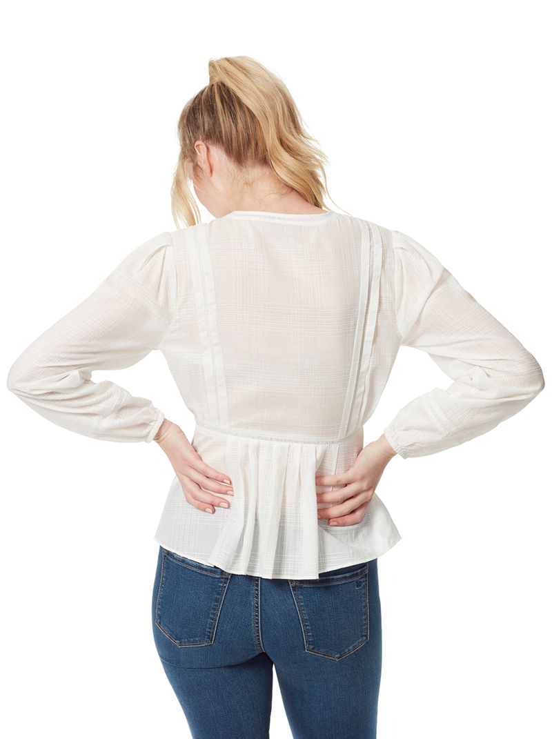 Women's Jessica Simpson Miranda Blouse Tops White | SJQDC-6084