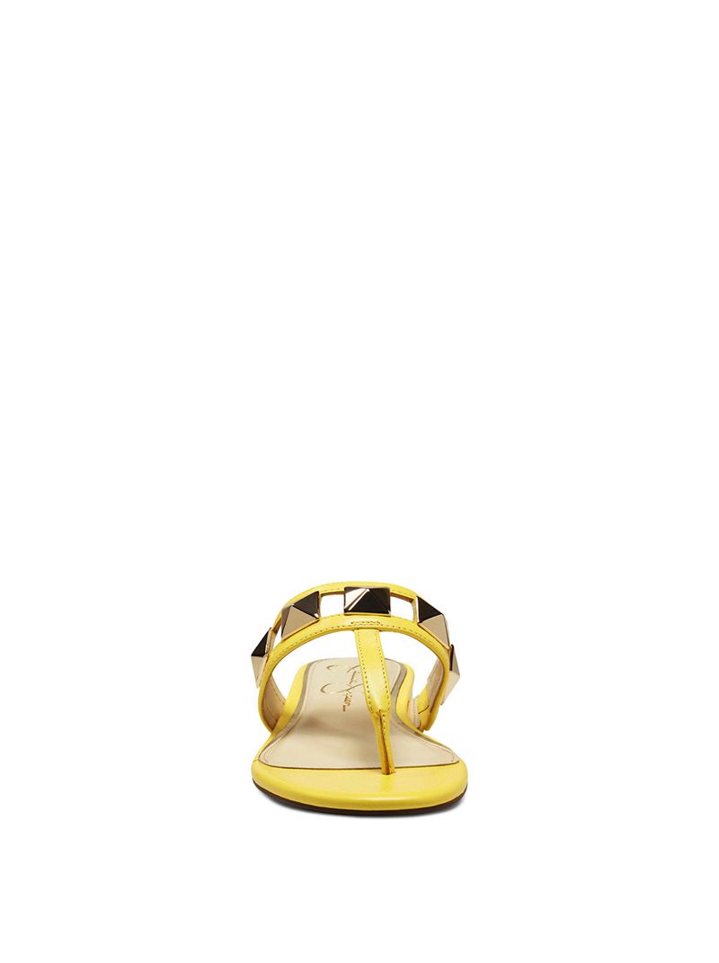 Women's Jessica Simpson Movena Thong Slides Yellow | DZYMH-2407