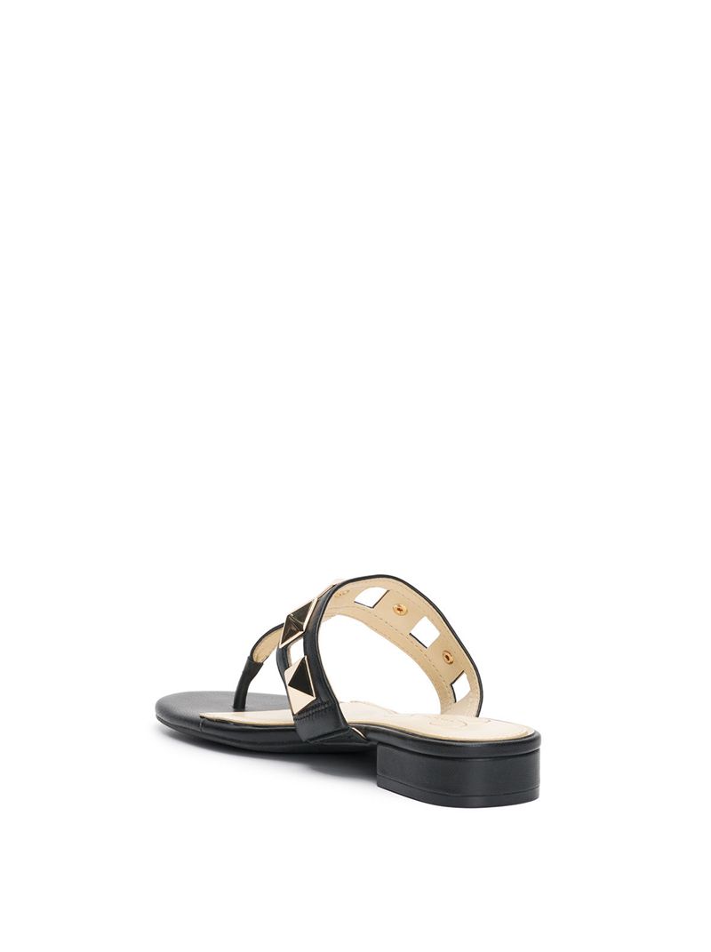 Women's Jessica Simpson Movena Thong Slides Black | MYROW-3126