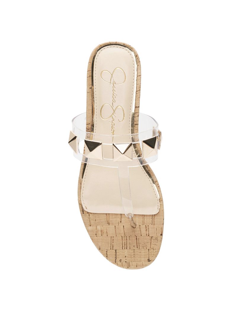 Women's Jessica Simpson Movena Thong Slides Transparent | VLXIW-3827