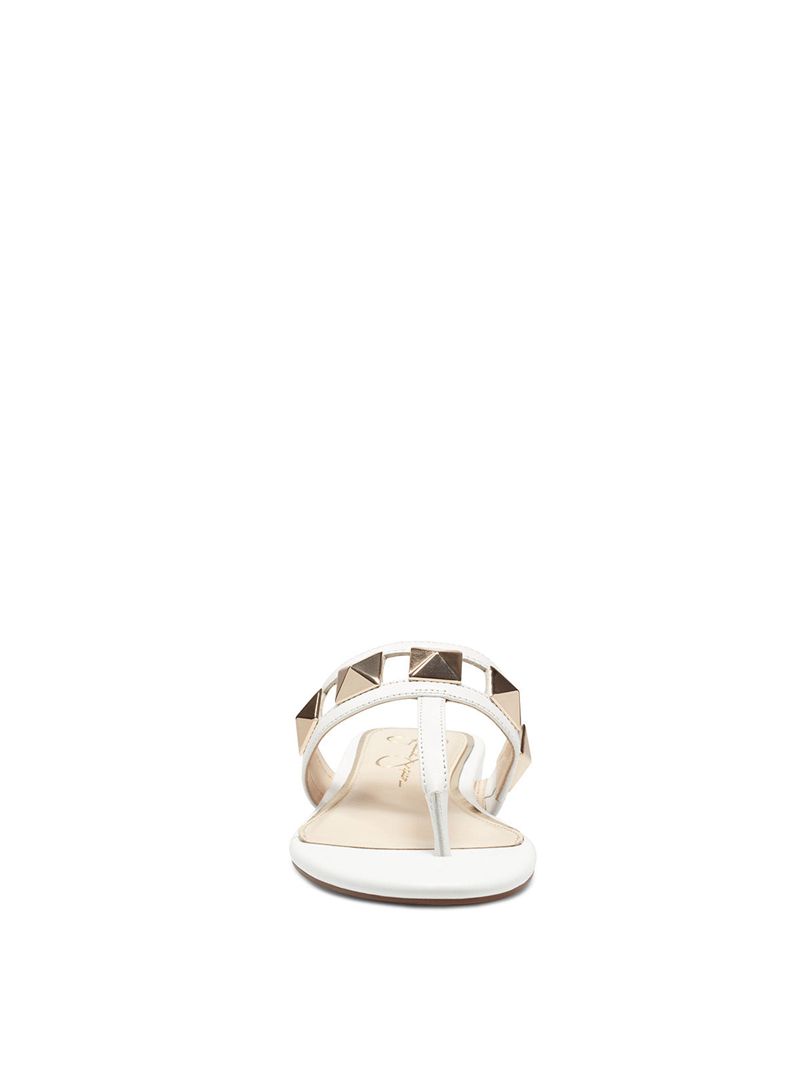 Women's Jessica Simpson Movena Thong Slides White | ZWMJR-0438