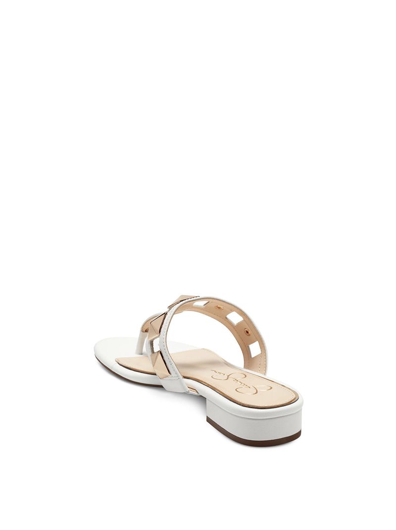 Women's Jessica Simpson Movena Thong Slides White | ZWMJR-0438