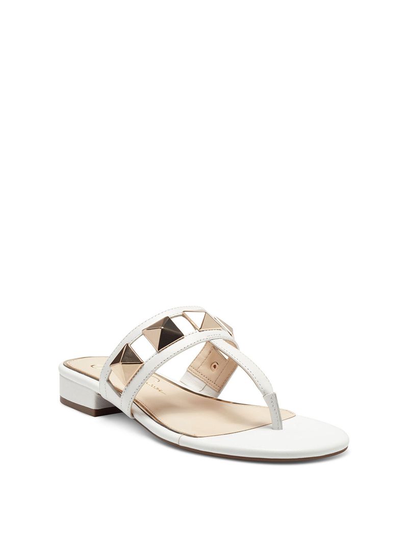 Women's Jessica Simpson Movena Thong Slides White | ZWMJR-0438