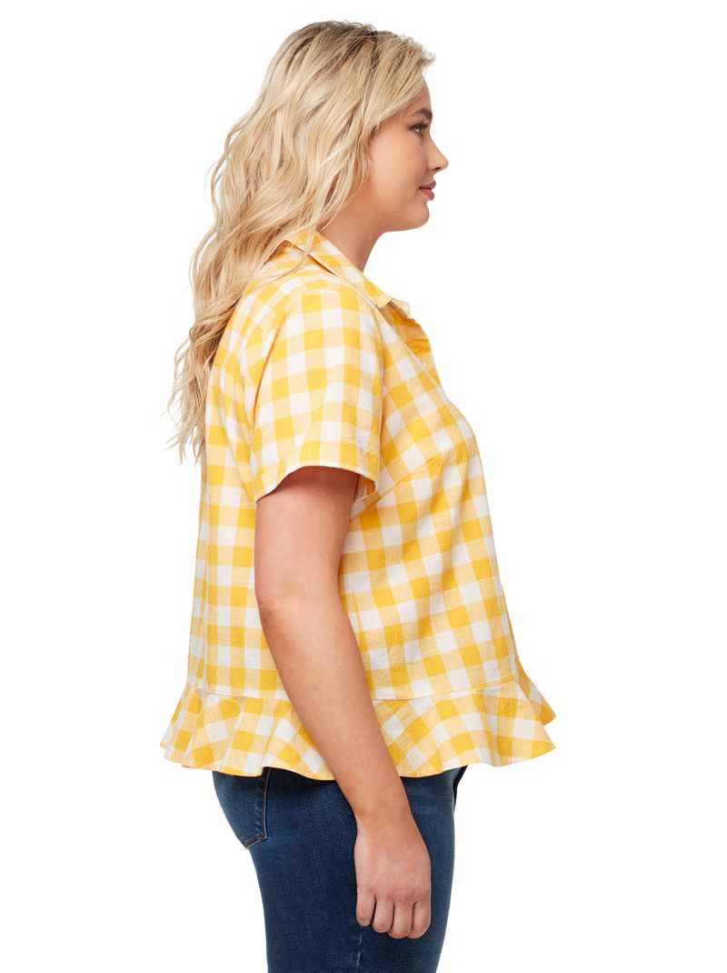 Women's Jessica Simpson Nellie Tops White / Yellow | WZAOR-5864