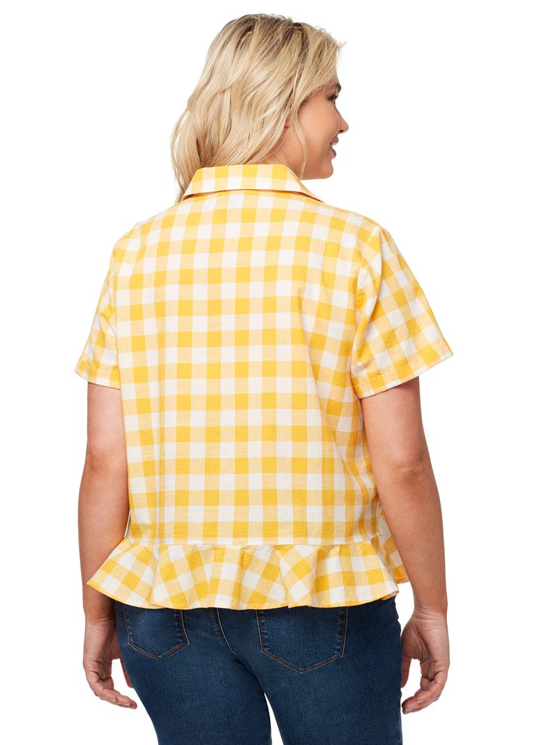 Women's Jessica Simpson Nellie Tops White / Yellow | WZAOR-5864