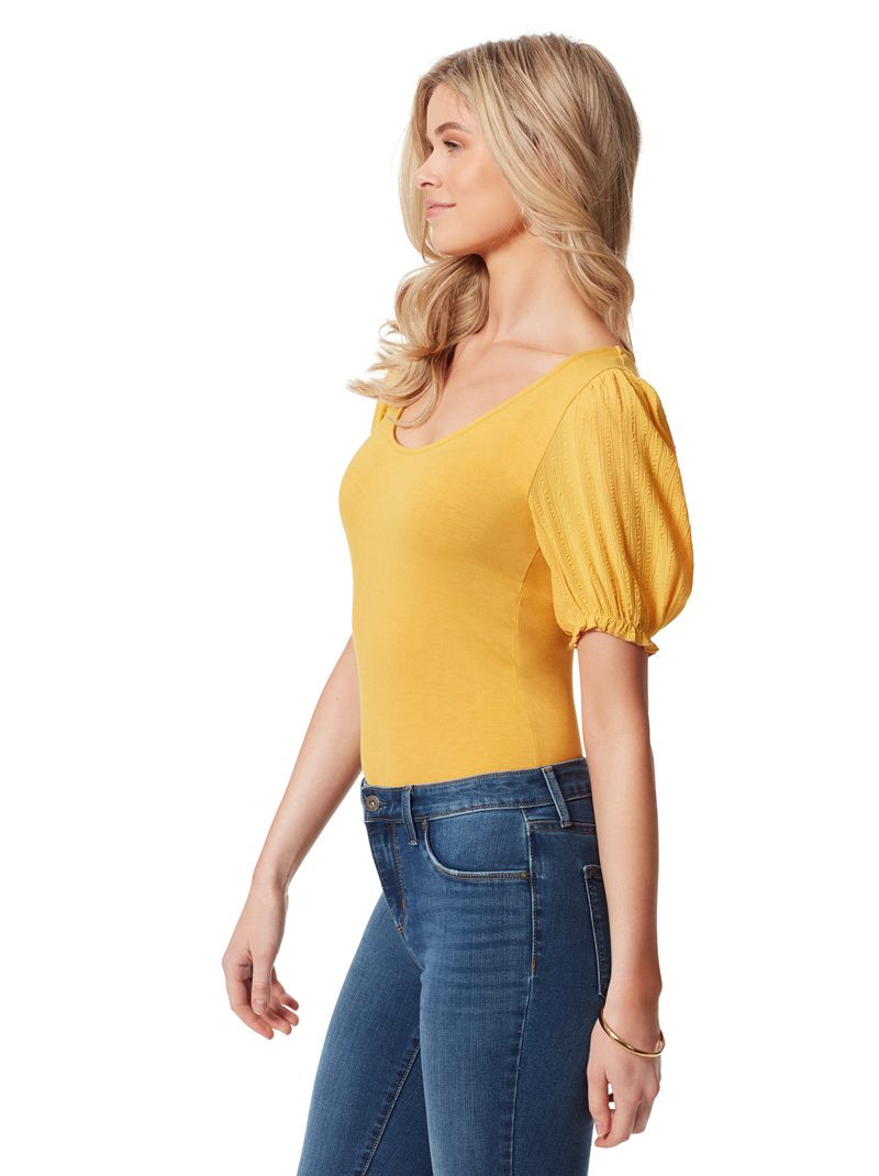 Women's Jessica Simpson Noa Tops Yellow | BMJLS-8430