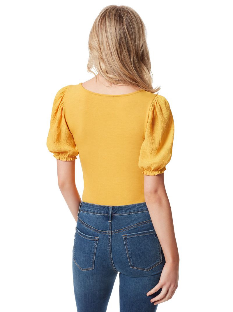 Women's Jessica Simpson Noa Tops Yellow | BMJLS-8430