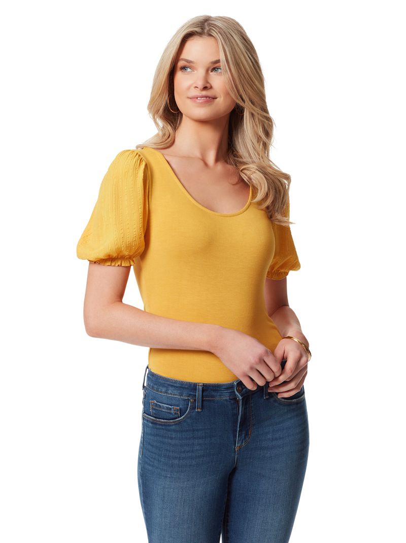 Women\'s Jessica Simpson Noa Tops Yellow | BMJLS-8430