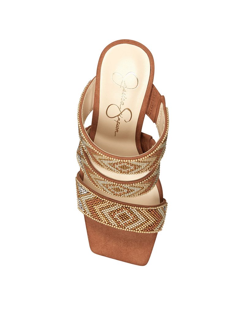 Women's Jessica Simpson Oani Sandals Beige | PWIQX-5841