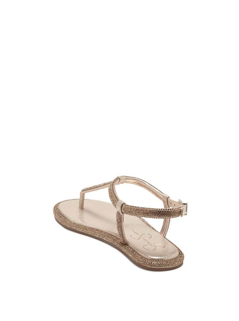 Women's Jessica Simpson Oliara T-Strap Slides Silver | PMEBO-8516