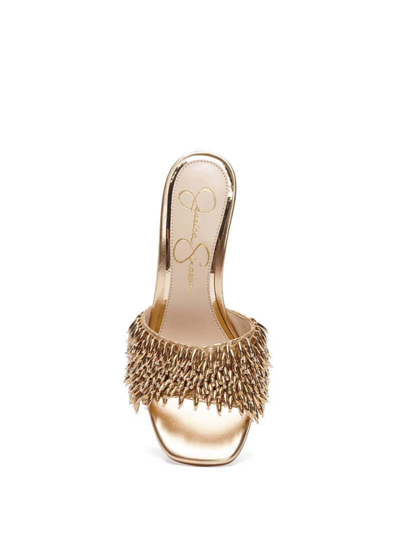 Women's Jessica Simpson Olya Sandals Gold | BCJOU-6547