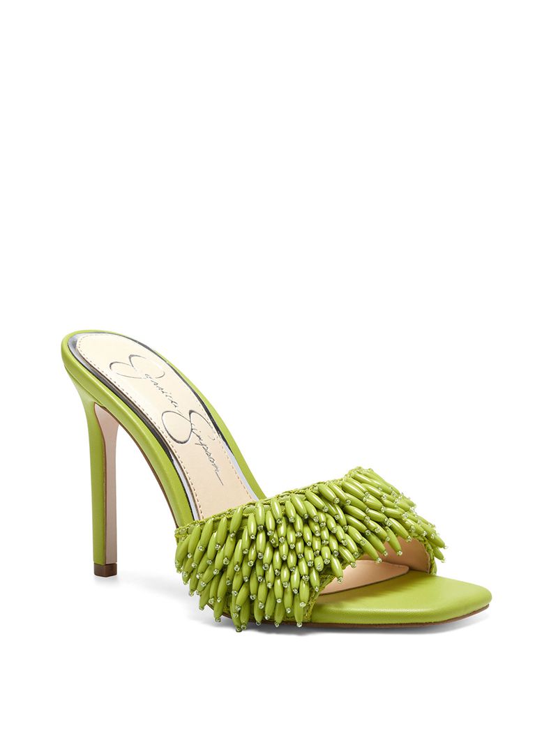 Women's Jessica Simpson Olya Sandals Green | JXQSB-1293