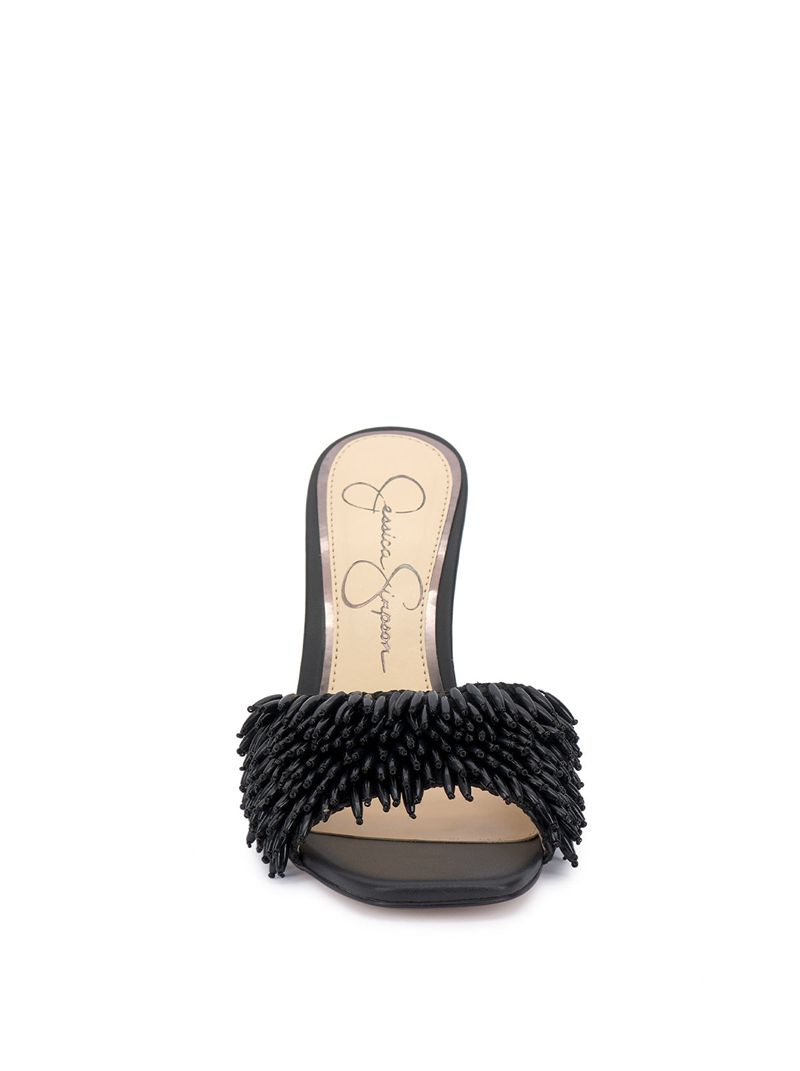 Women's Jessica Simpson Olya Slides Black | ABCFO-5874