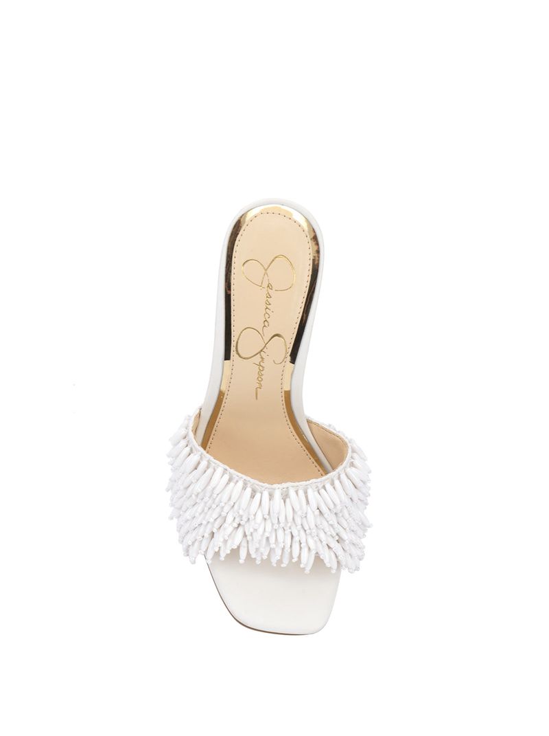 Women's Jessica Simpson Olya Slides White | TGKQM-3584