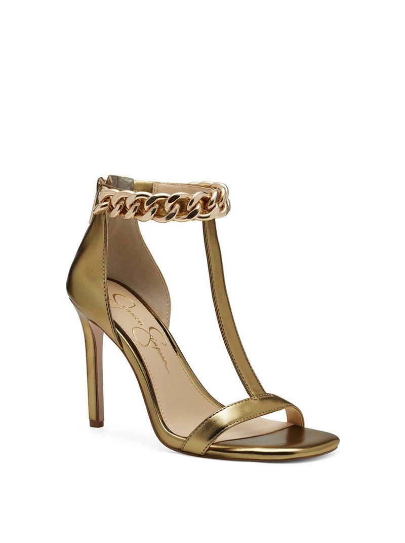 Women's Jessica Simpson Omesa Sandals Light Gold | OGEUY-1298