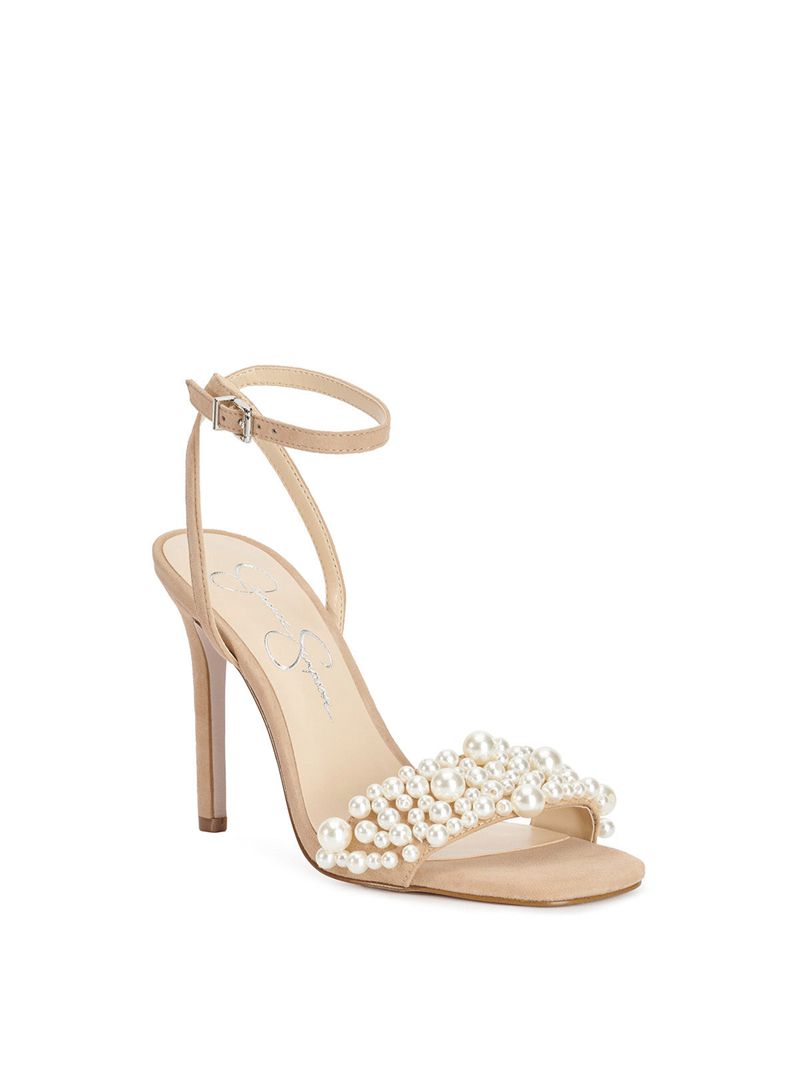 Women's Jessica Simpson Omilira Sandals Beige | HULFC-3126