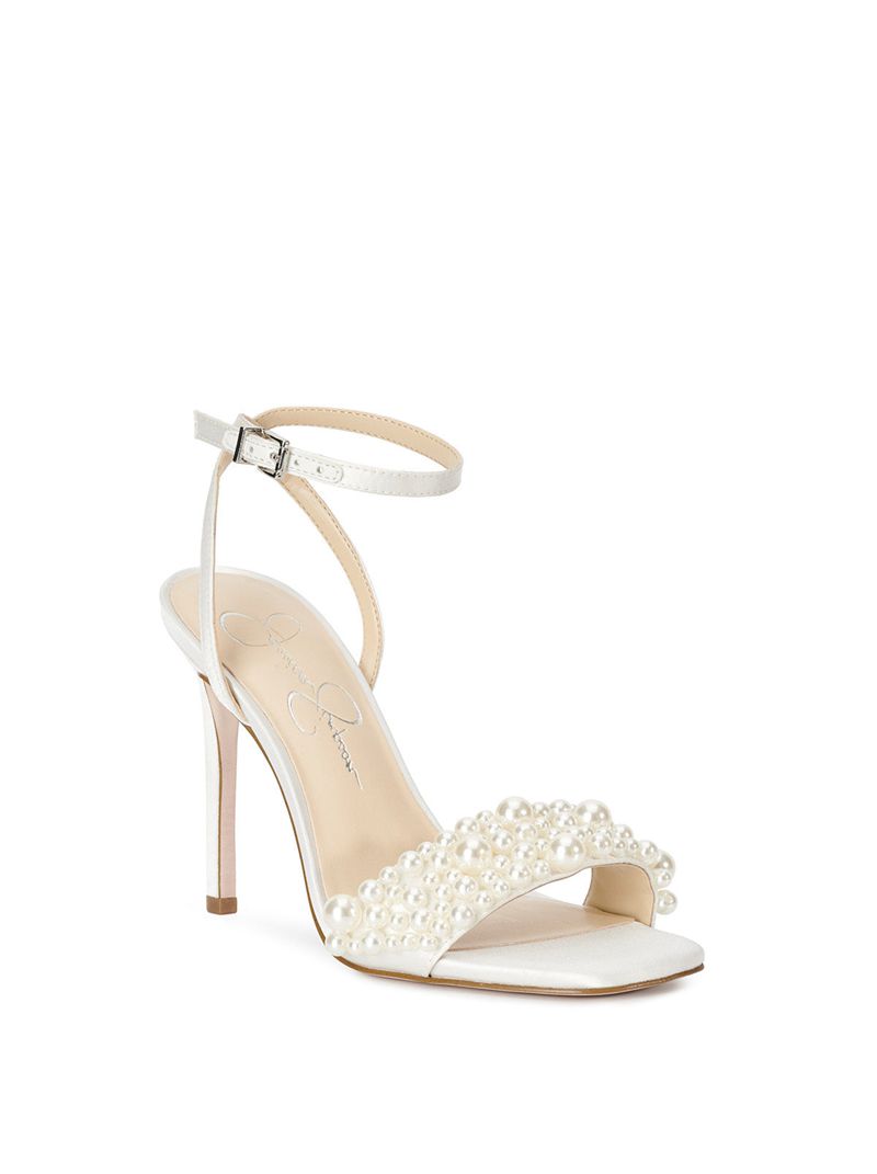 Women's Jessica Simpson Omilira Sandals White | RUFKL-5463