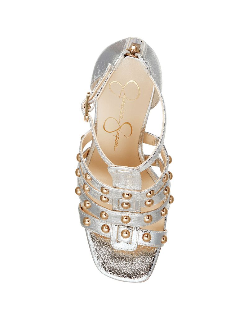 Women's Jessica Simpson Opr Sandals Silver | RBXOJ-5084