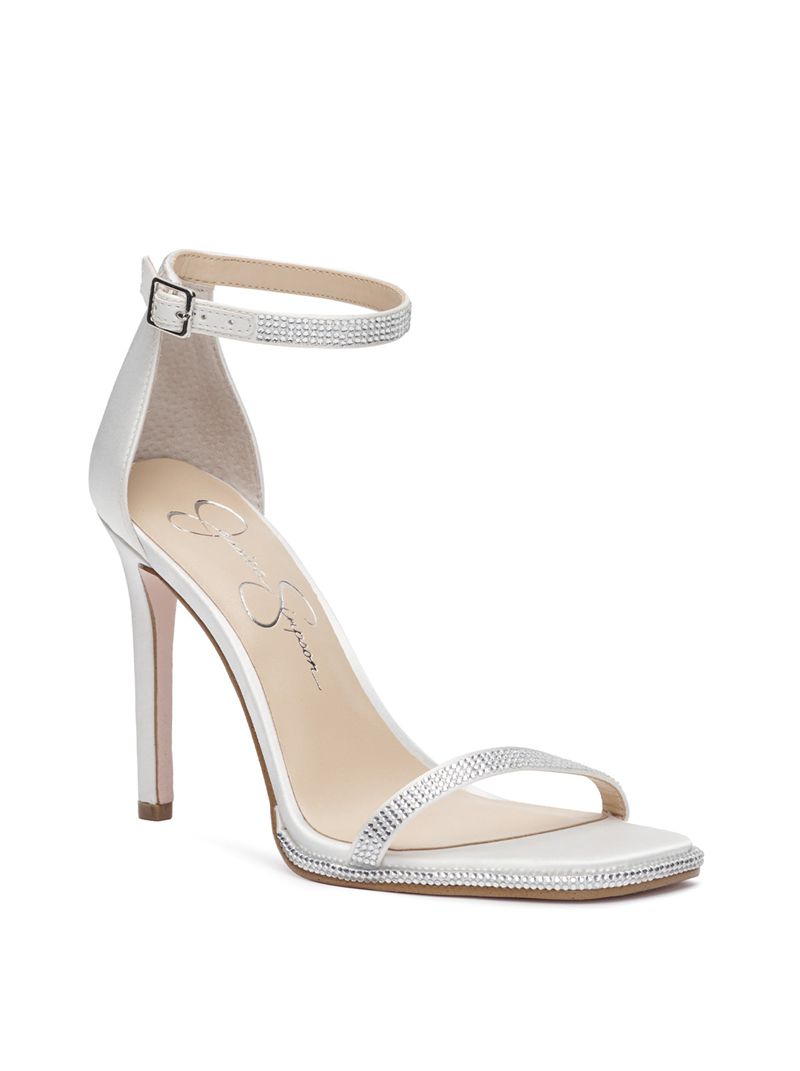 Women's Jessica Simpson Ostey Sandals White | IZWSH-9385