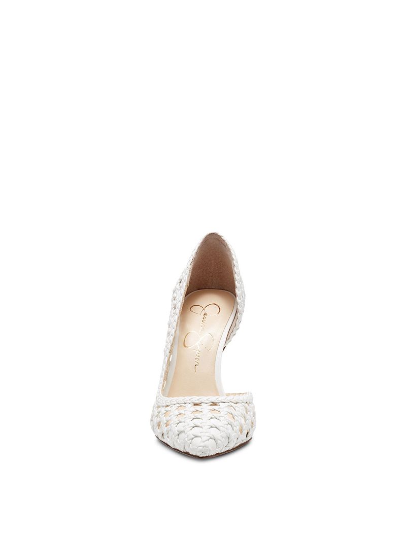 Women's Jessica Simpson Paimee D'Orsay Pumps White | IDAOZ-6972