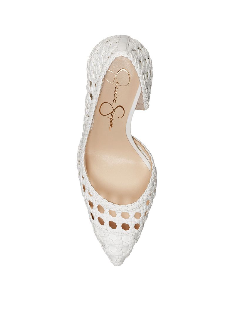 Women's Jessica Simpson Paimee D'Orsay Pumps White | IDAOZ-6972