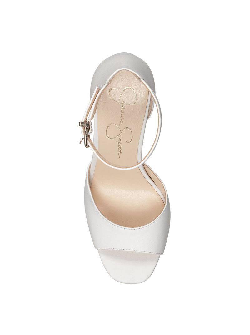 Women's Jessica Simpson Pisila Platform Shoes White | OSLEX-1408