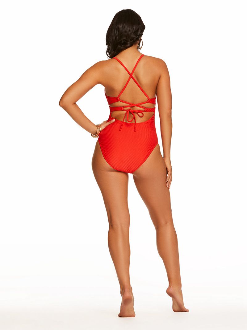 Women's Jessica Simpson Pretty One Piece Orange | NRVEF-7384