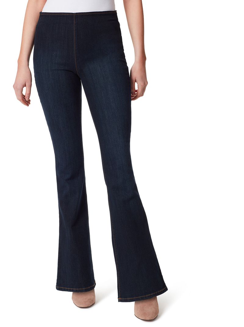 Women\'s Jessica Simpson Pull on Flare Jeans Black | VYPTX-7684