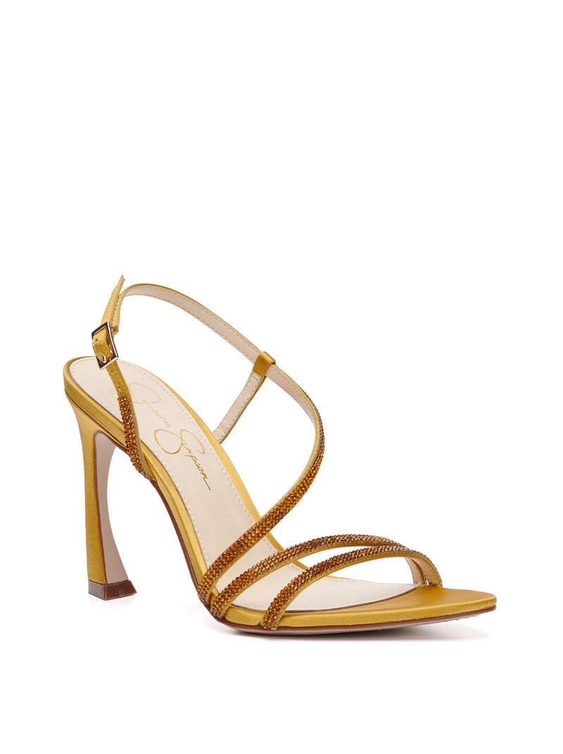 Women's Jessica Simpson Py Sandals Gold | MTKHS-5083