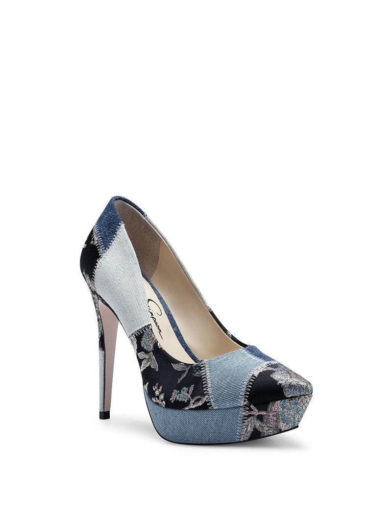 Women's Jessica Simpson R Platform Shoes Blue Grey | PKGVO-9364