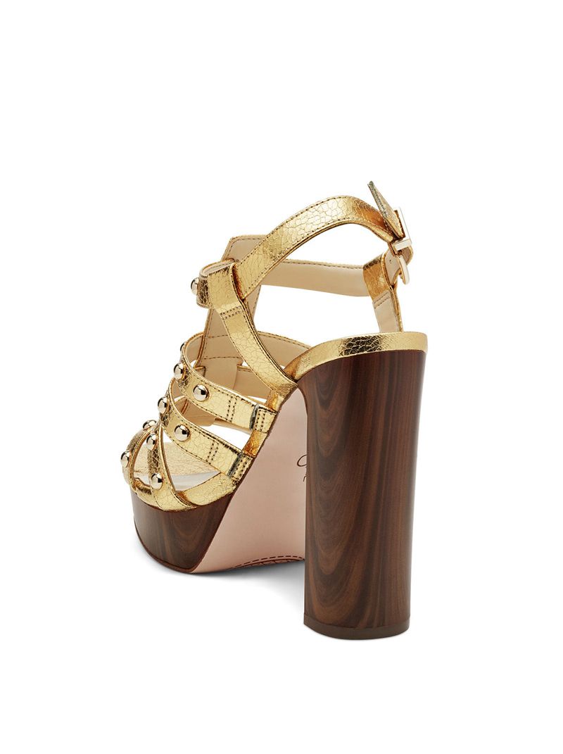 Women's Jessica Simpson Rienne Platform Shoes Gold | MLDPU-6431