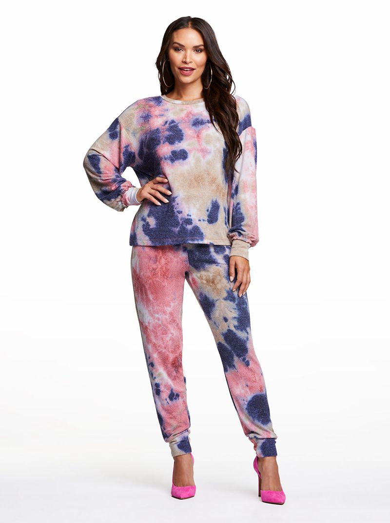 Women's Jessica Simpson Riya Tie dye Loungewear Multicolor | BWVRI-2349