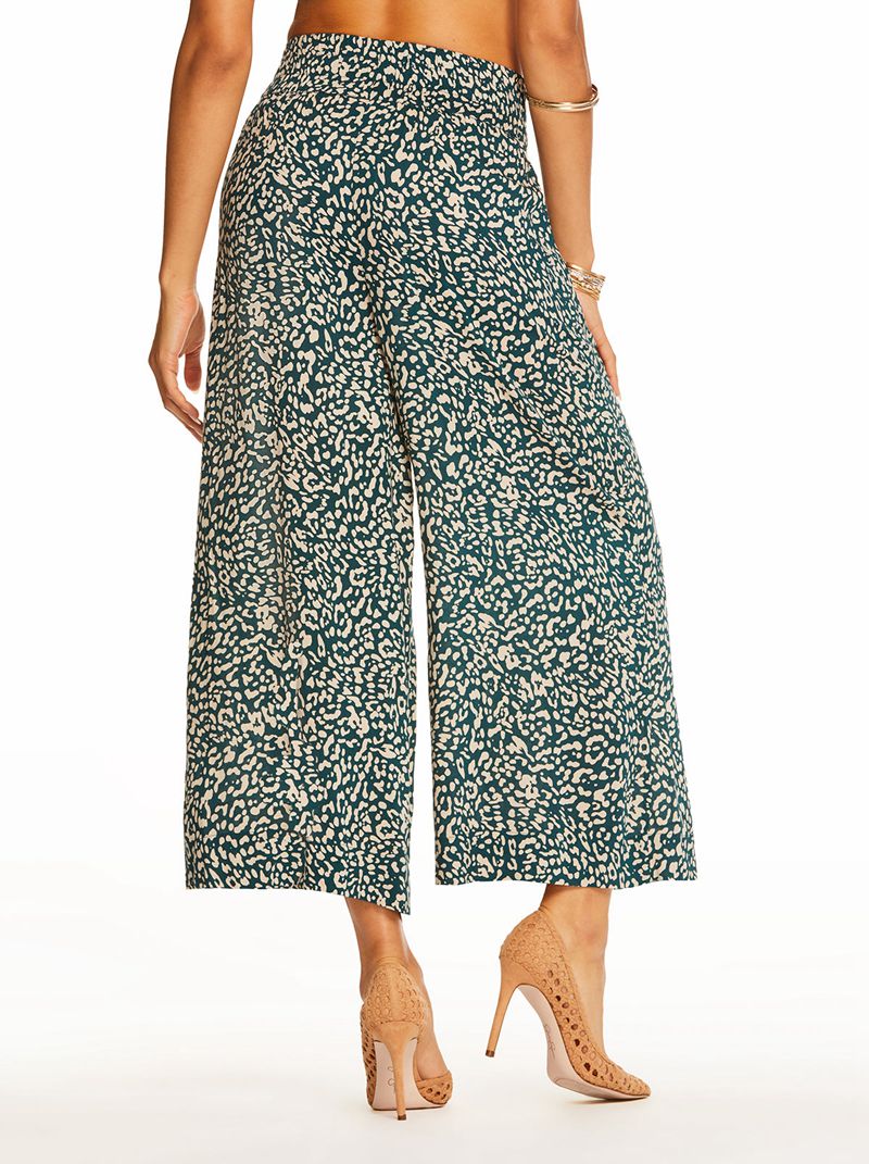 Women's Jessica Simpson Rosalie Wide Leg Bottoms Deep Turquoise | GYXPF-4819