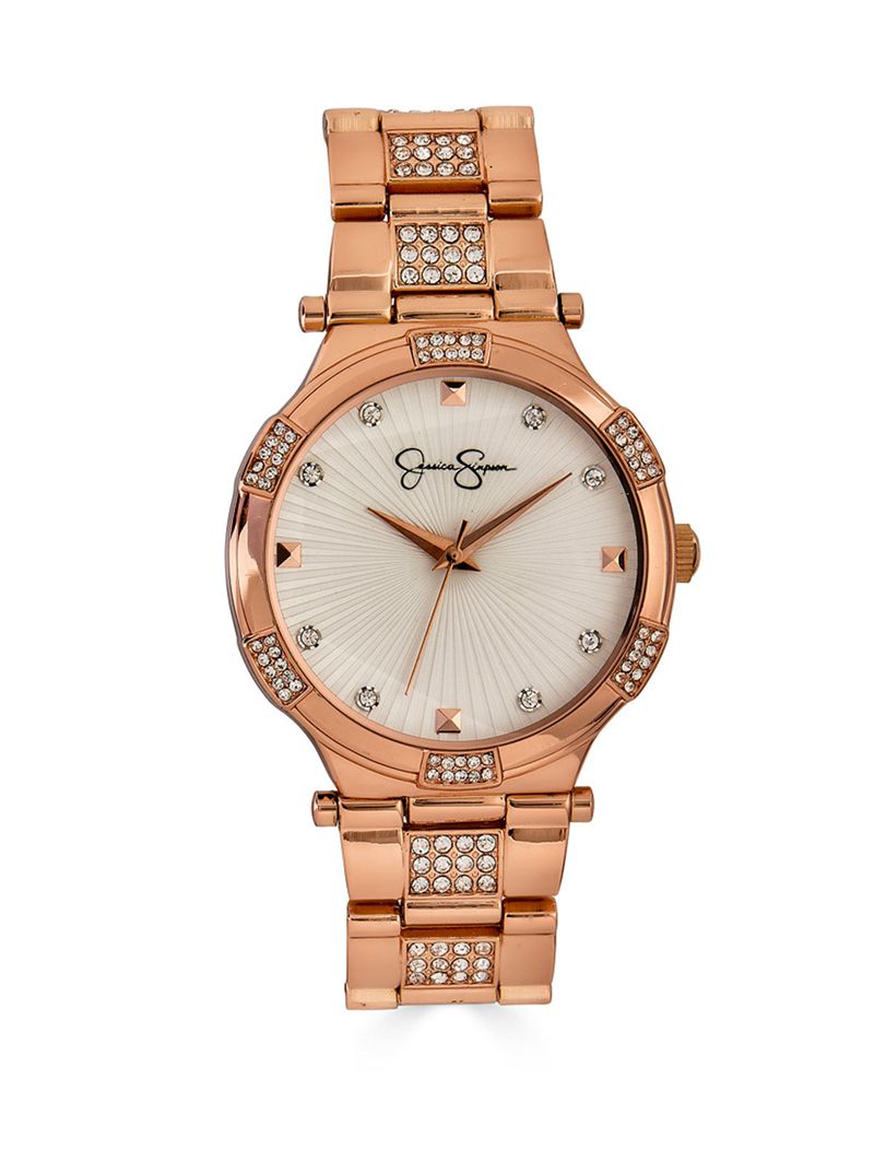 Women\'s Jessica Simpson Rose Tone Bracelet Watches Rose Gold | ZVOXC-4961