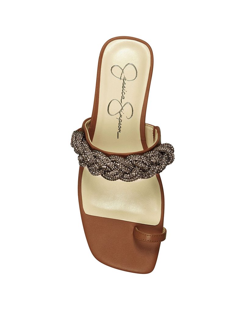 Women's Jessica Simpson Row Sandals Brown | FAEMO-7502