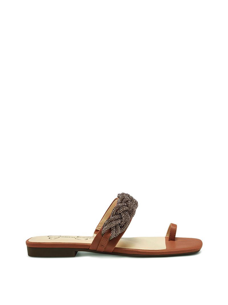 Women\'s Jessica Simpson Row Slides Brown | MKBQA-3864