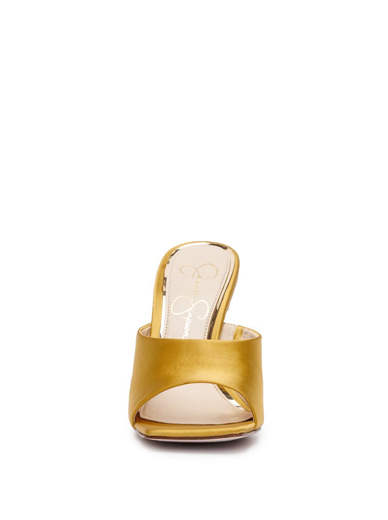 Women's Jessica Simpson Sanaa Slides Gold | RYOAF-3471