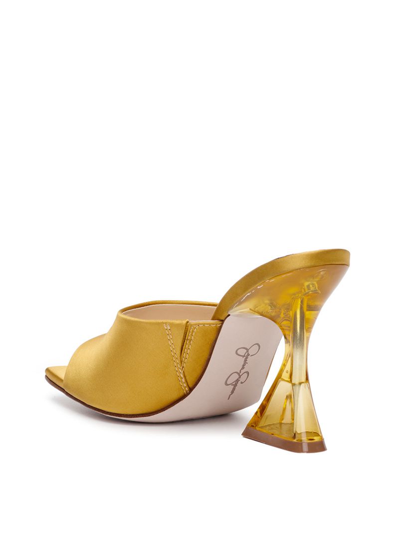 Women's Jessica Simpson Sanaa Slides Gold | RYOAF-3471