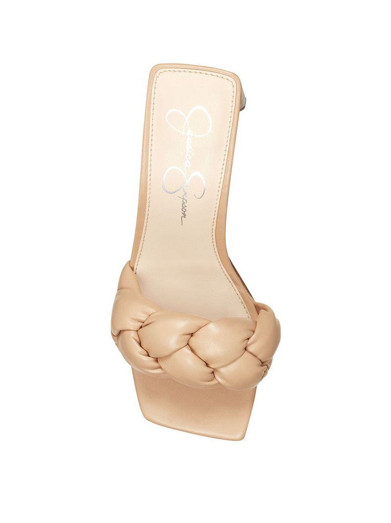 Women's Jessica Simpson Sassia Slides Beige | PMKXY-0892