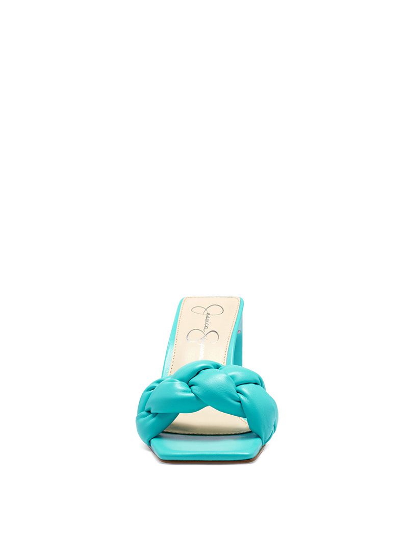 Women's Jessica Simpson Sassia Slides Light Turquoise | YIVUM-4108