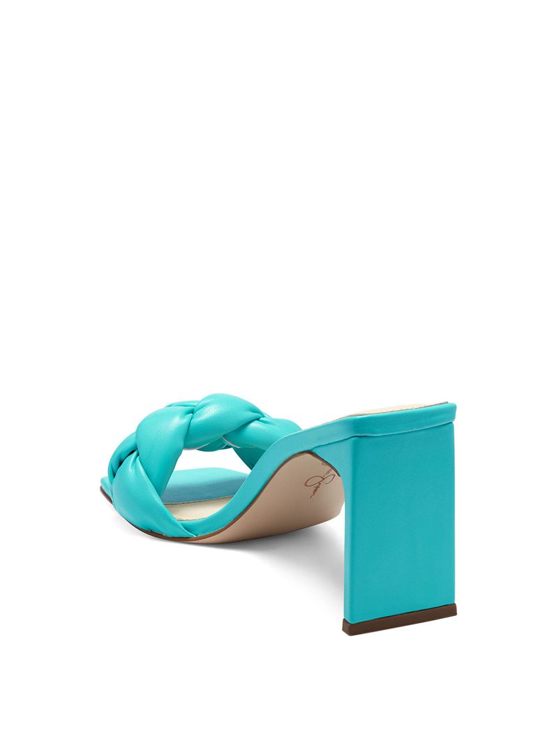 Women's Jessica Simpson Sassia Slides Light Turquoise | YIVUM-4108