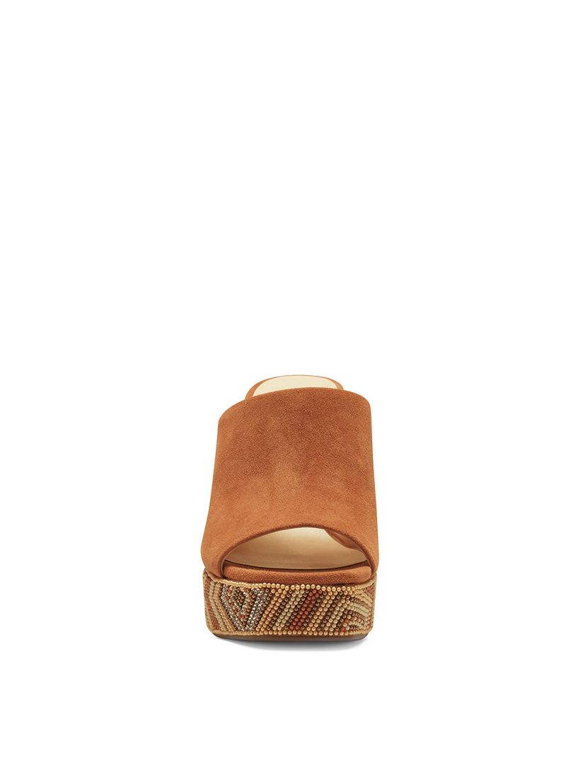 Women's Jessica Simpson Shantelle Slides Beige | ABVMY-1026