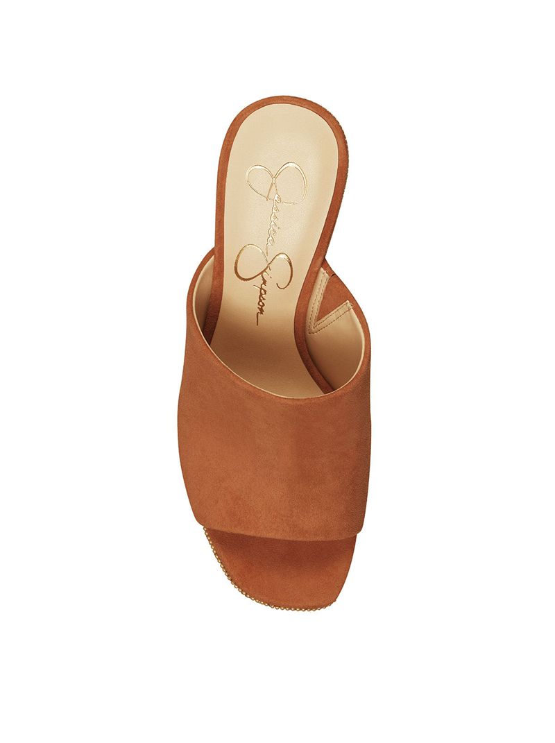 Women's Jessica Simpson Shantelle Slides Beige | ABVMY-1026