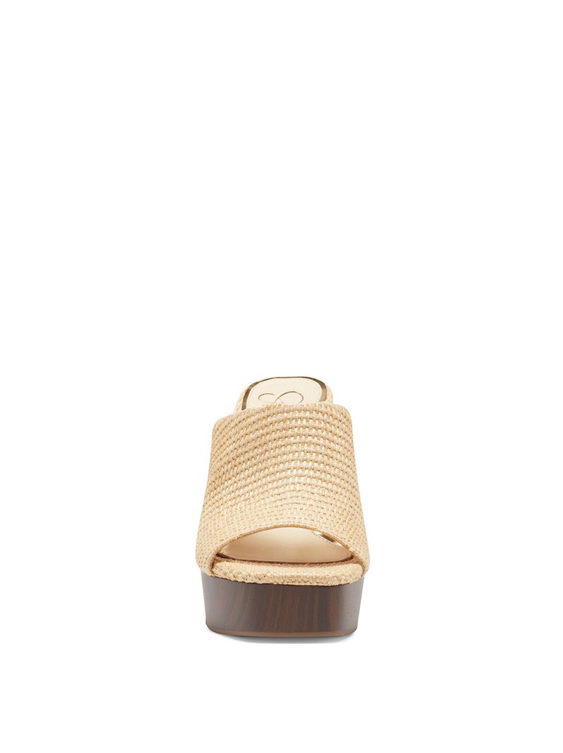 Women's Jessica Simpson Shantelle Slides Beige | CQJYA-1360