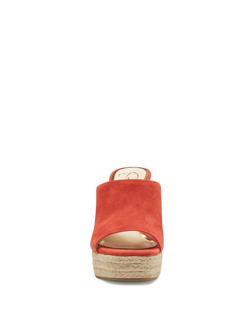 Women's Jessica Simpson Shantelle Slides Orange | HRUTW-2315