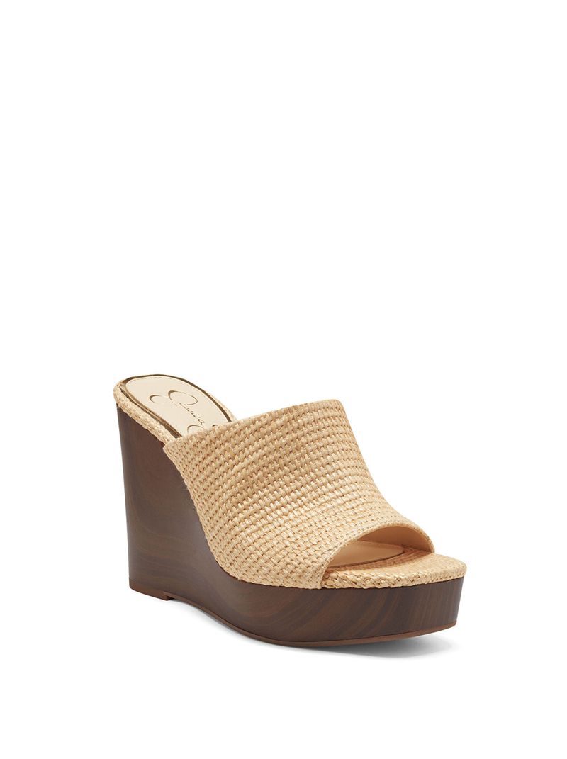 Women's Jessica Simpson Shantelle Wedges Beige | QKAUG-6981