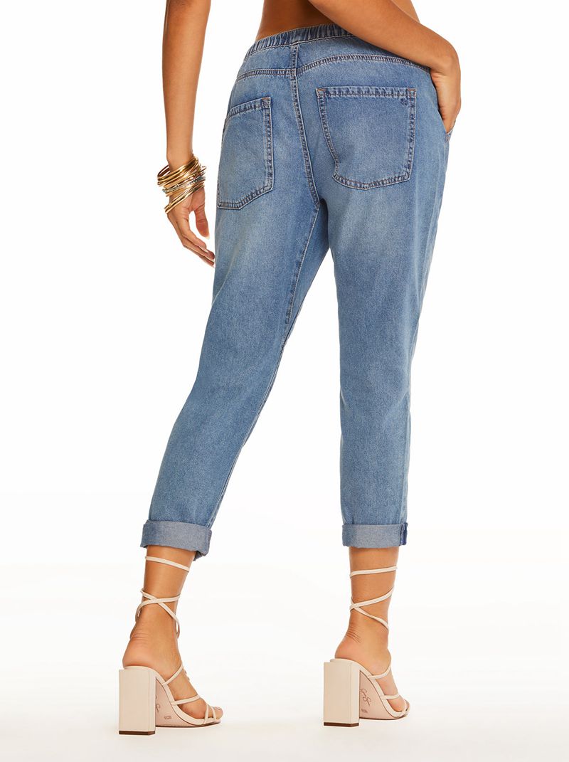 Women's Jessica Simpson Shayna Boyfriend Bottoms Blue | LVHNE-7026