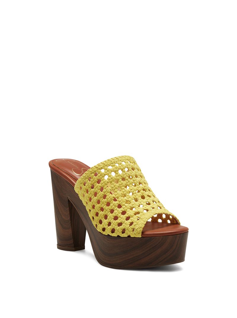 Women's Jessica Simpson Shelbie Platform Shoes Yellow | LXHMF-4960